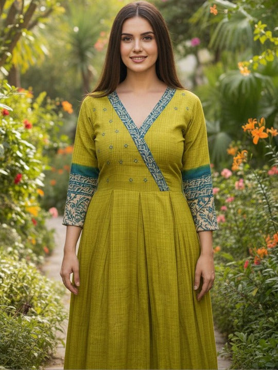Floral Printed Anarkali Kurti Dress for Women