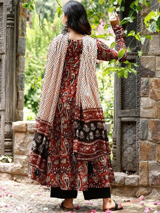 Floral Printed Anarkali Suit Set for Women