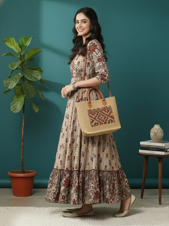 Floral Printed Anarkali Dress for Women
